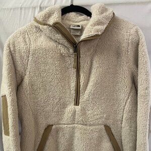 The North Face Women’s Beige Fleece Hoodie Pullover Size Medium Kangaroo Pocket